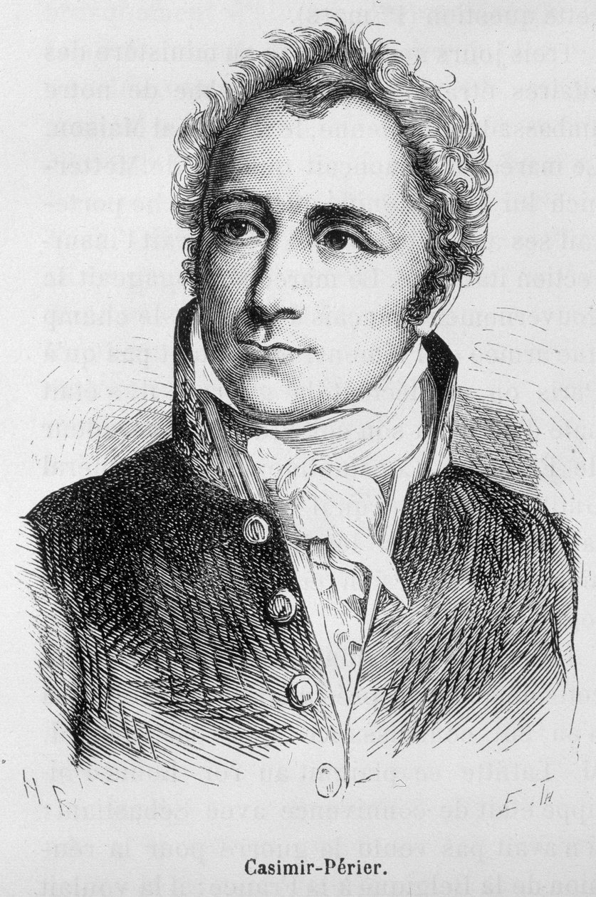 Portret Casimira Périera (1811 - 1876) - w „Historii Francji” Henri Martina autorstwa French School
