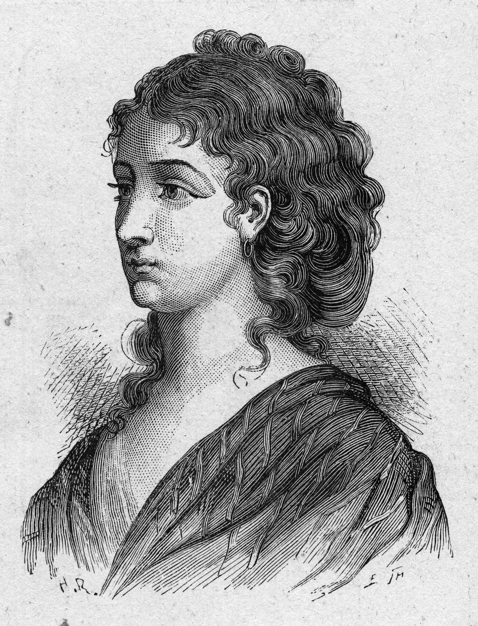 Portret Cecile Aimee Renault (1774-1794), francuskiej rewolucjonistki. Rycina z 1889 r. Ze zbiorów prywatnych. autorstwa French School