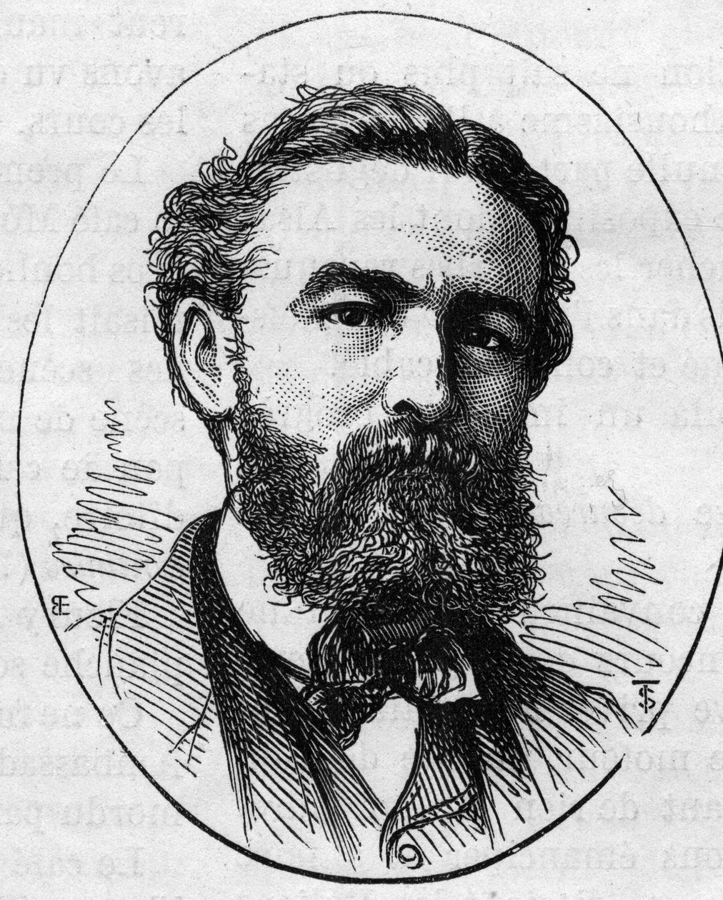 Portret Charlesa Bussona (1822-1908), francuskiego malarza. Grawer w „”Le Monde Illustré””n°890 z dnia 2 maja 1874 r. autorstwa French School