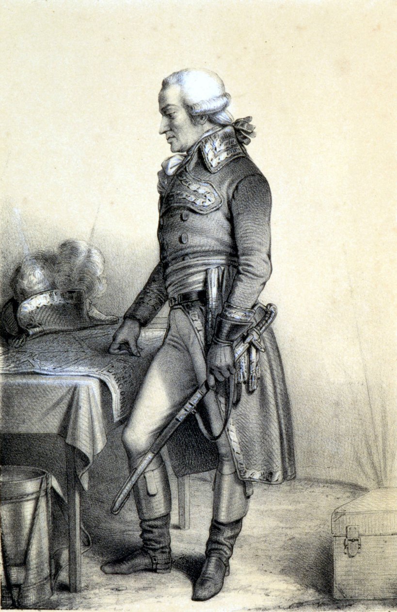 Portret Charlesa François du Périer dit Dumouriez (1739-1823), generała francuskiego. - w „Galerii Historycznej Rewolucji Francuskiej” Alberta Maurina, wyd. Paryż 1843 autorstwa French School