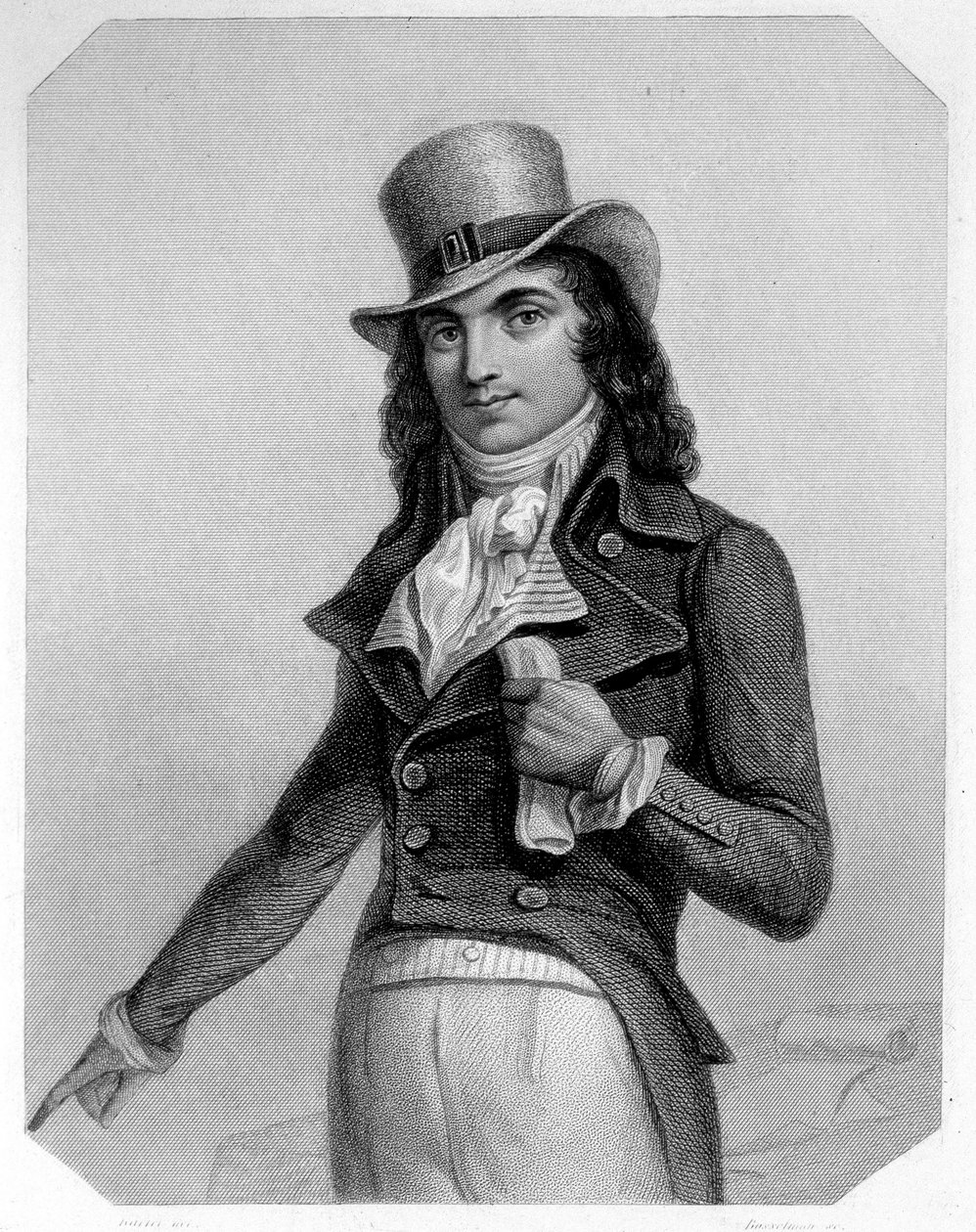 Portret Charlesa Jeana Marie Barbaroux (1767-1794), francuskiego polityka. W „Historii Żyrondynów”” Lamartine autorstwa French School