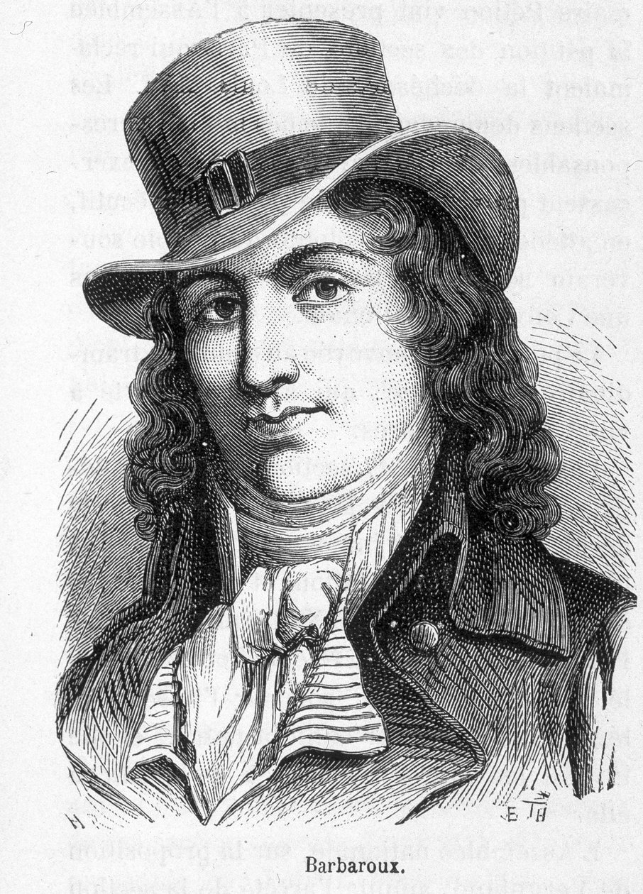 Portret Charlesa Jean Marie Barbaroux (1767 - 1794), francuskiego polityka, który przewodził federacji marsylskiej, gdy Tuileries zostały zdobyte w 1792 roku. autorstwa French School