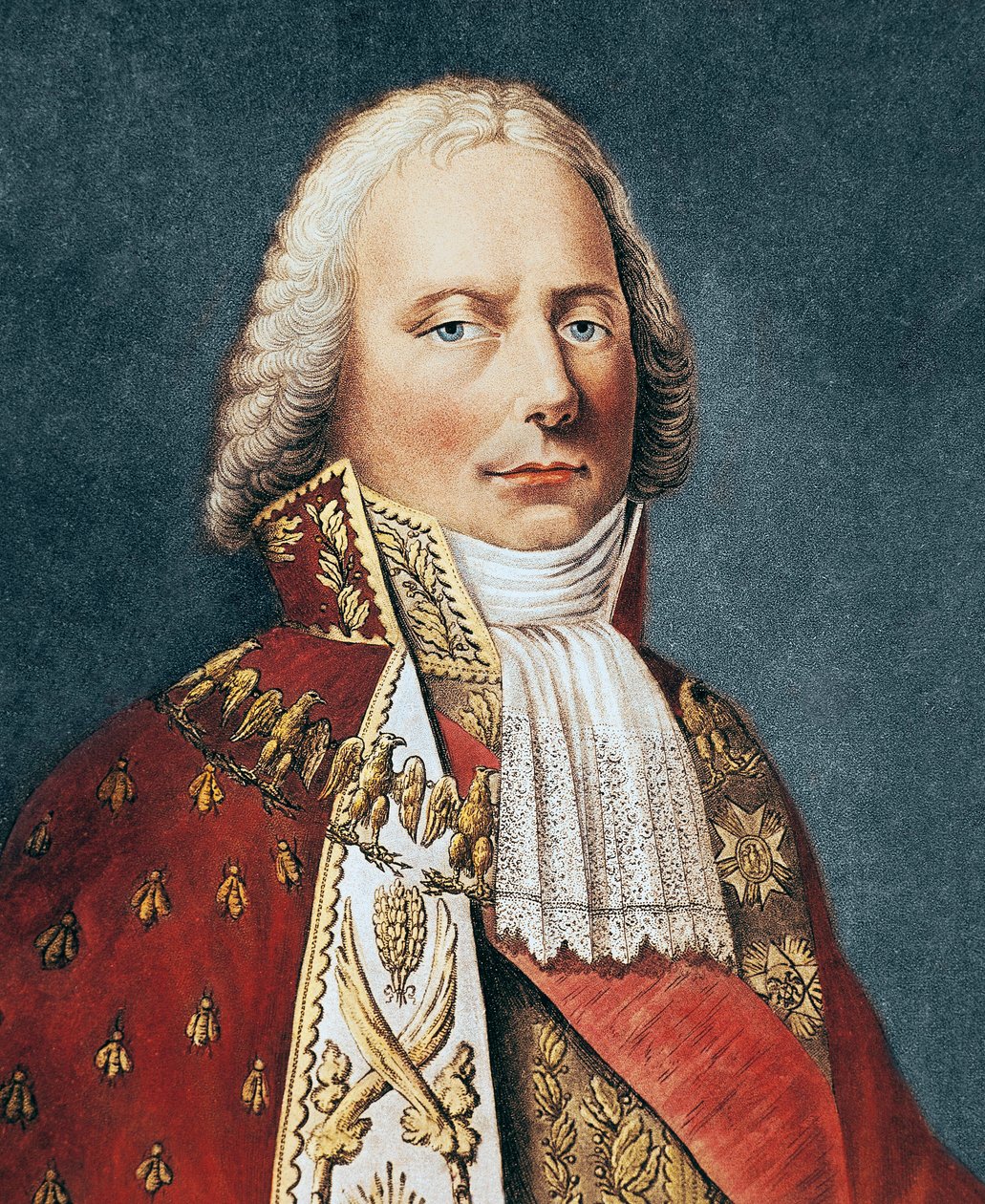 Portret Charles Maurice De Talleyrand - Portret Charles Maurice de Talleyrand Perigord (1754 - 1838), Grawerowanie francuskiego polityka - autorstwa French School