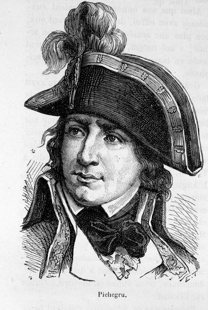 Portret Charlesa Pichegru, generała francuskiego (1761-1804) - w „Historii Francji” Henri Martina autorstwa French School
