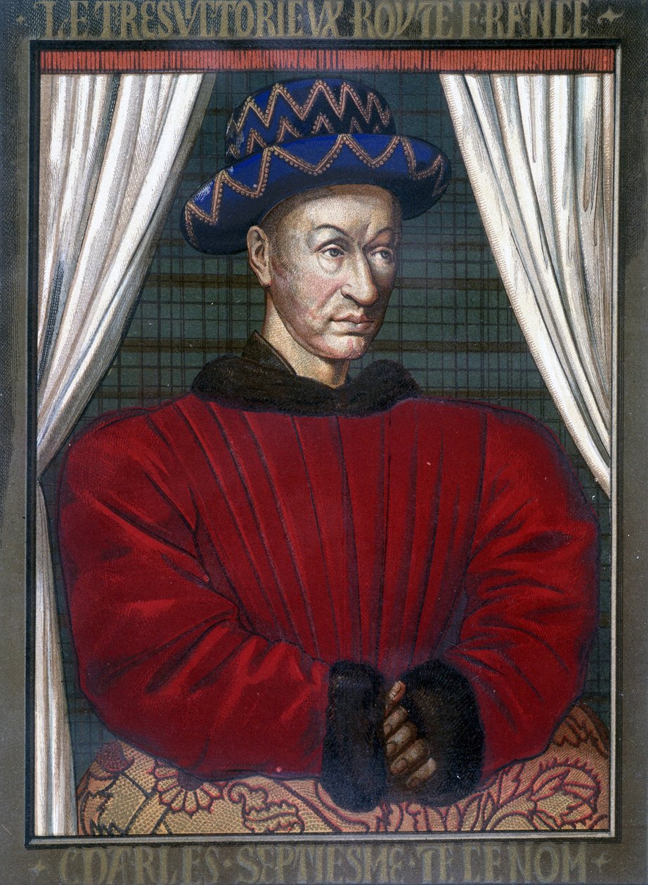 Portret Karola VII (1403 - 1461), króla Francji. autorstwa French School