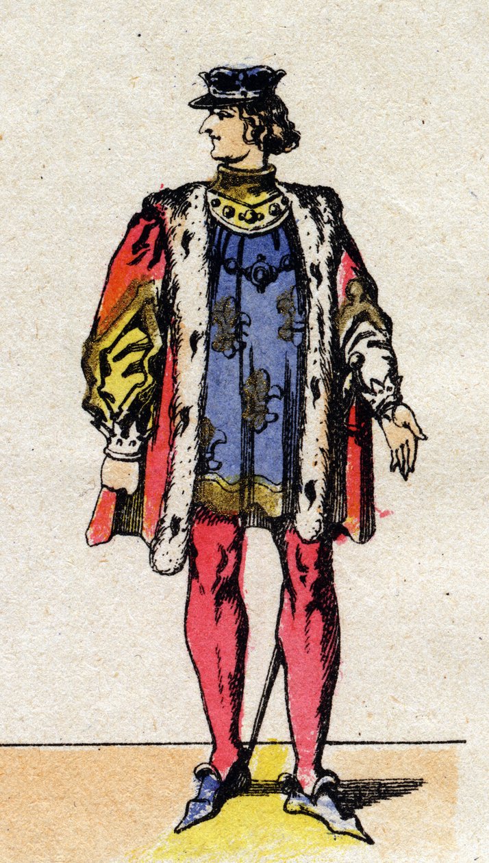 Portret Karola VI z Francji, znanego jako Karol Dobrego Aime (1368-1422) (dynastia Kapetów). autorstwa French School