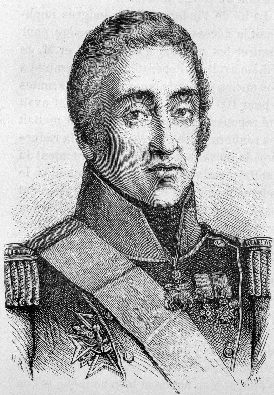 Portret Karola X, króla Francji (1757 - 1836) - w „Historii Francji” Henri Martina autorstwa French School