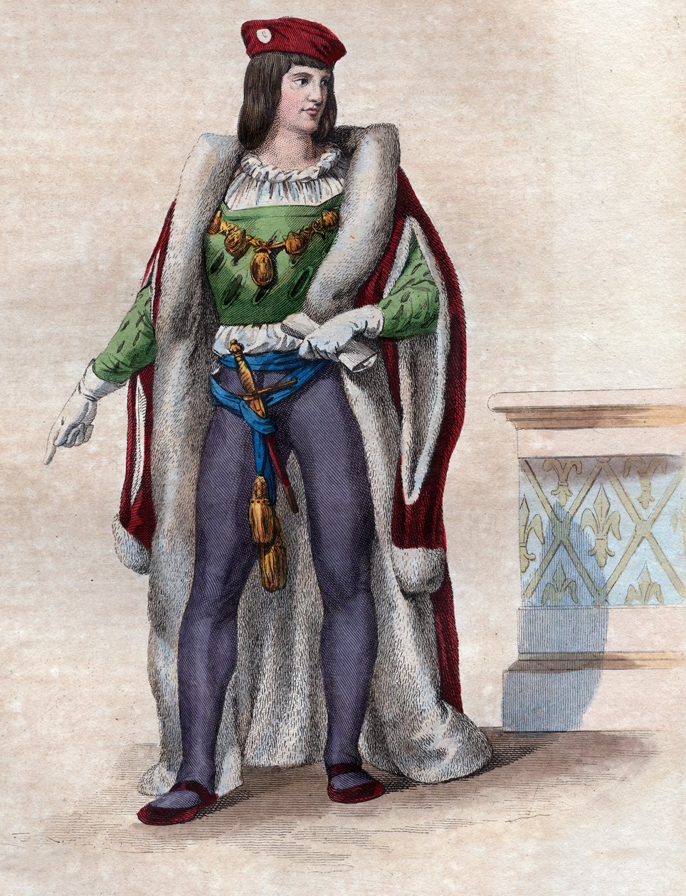 Portret Karola Walezego, księcia Orleanu (1394-1465), francuskiego poety i ojca króla Francji Ludwika XII. autorstwa French School