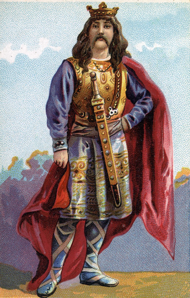 Portret Chilperica I, króla Franków z lat 561-584. autorstwa French School