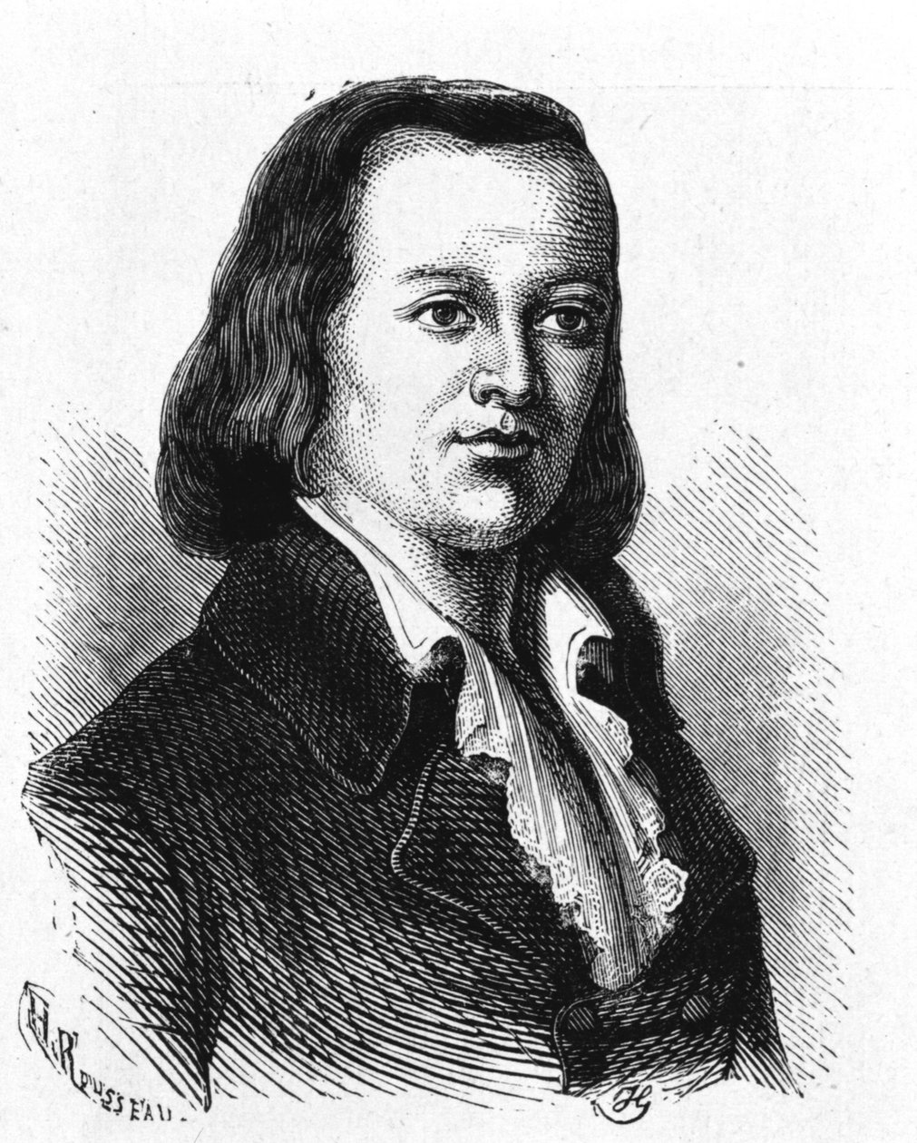 Portret Claude Chappe (1765 - 1807), francuskiego inżyniera, który wykonał pierwszy telegraf powietrzny - w „Album de la Science; wybitni naukowcy; Wielkie odkrycia”” 1896. autorstwa French School