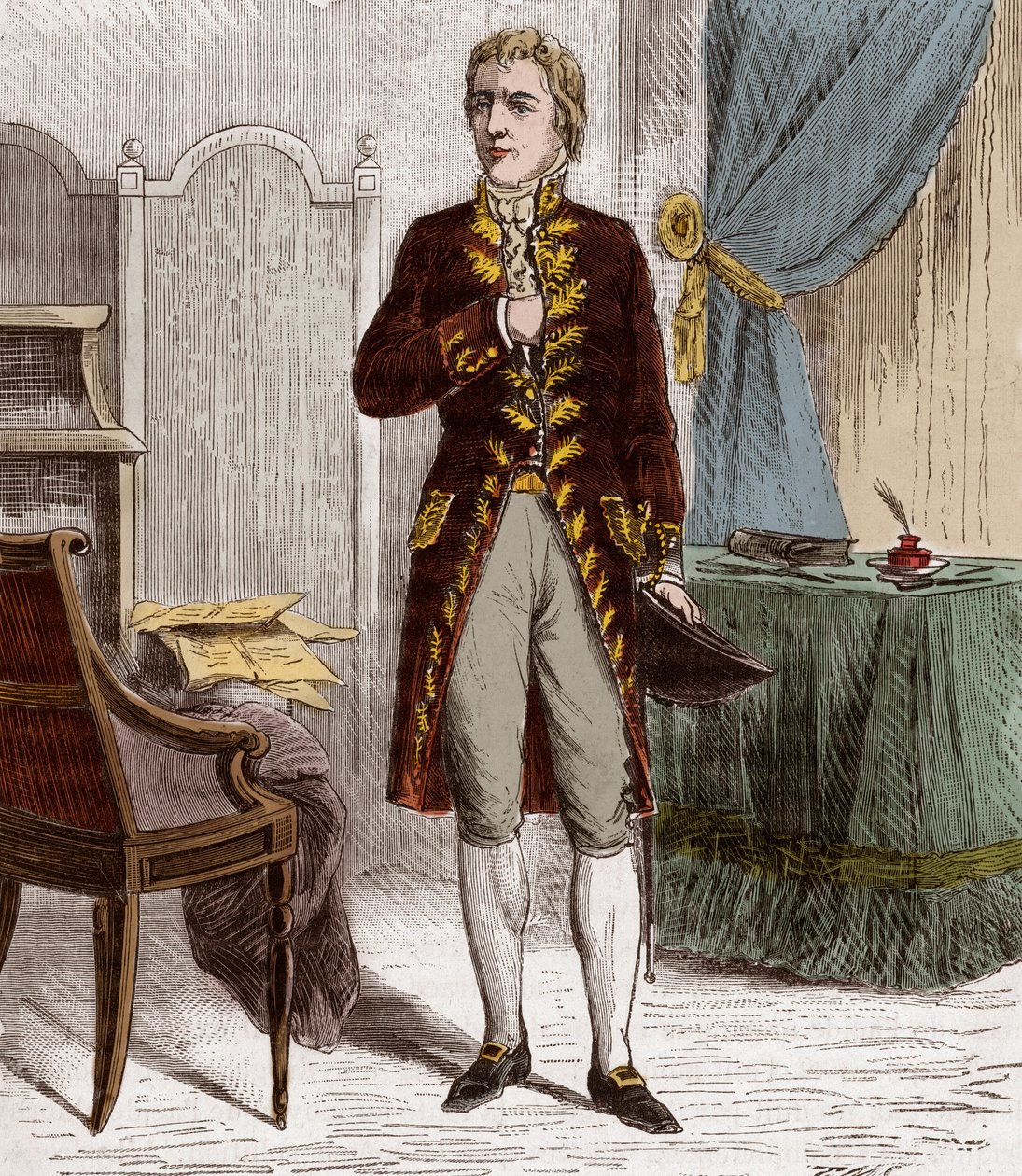 Portret Claude Louis, hrabiego Berthollet (1748-1822), francuskiego chemika - Claude-Louis Berthollet (1748-1822), francuskiego lekarza i chemika - Grawerowanie w „”Sciences à la range de tous -physic et chimie populaires”” autorstwa Alexisa Kleryk - Konie autorstwa French School