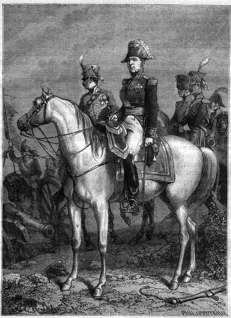 Portret Claude Victor Perrin, dit Victor - marechal of Empire (1807), nazwany księciem Bellune w 1808 r. - w „Historii imperium po dziejach konsulatu” Adolphe Thiers - 1879 - kolekcja prywatna autorstwa French School
