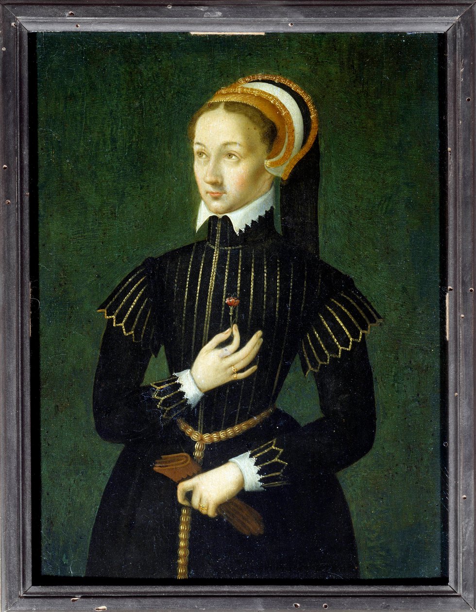 Portret Claude de France (1499-1524) Królowa Francji i żona Franciszka I Anonimowego malarstwo z XVI wieku. Słońce 0,28x0,21 m Chantilly, musee Conde autorstwa French School