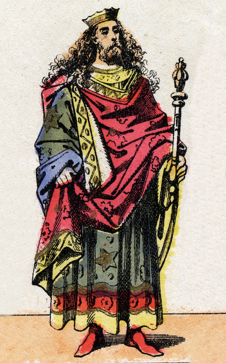 Portret Clodiona dit Le Chevelu, króla Franków z 428a 448. autorstwa French School