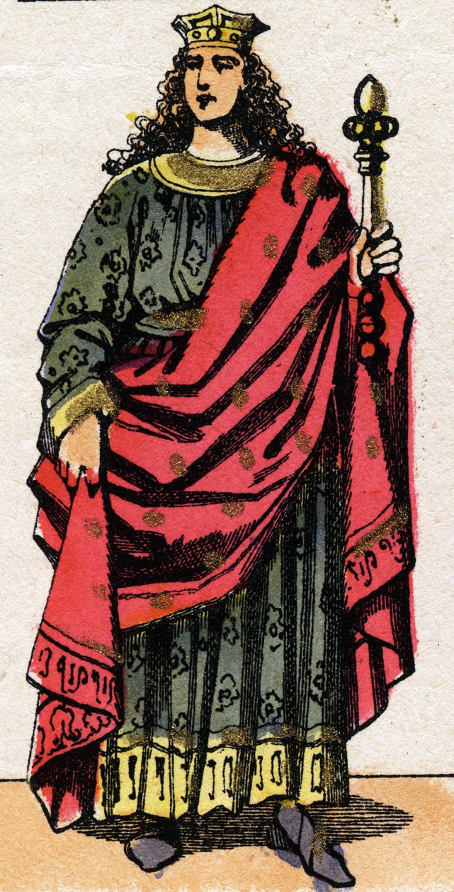 Portret Clotaire (Clothaire) II (584 - 628), króla Neustrii i króla Franków. autorstwa French School