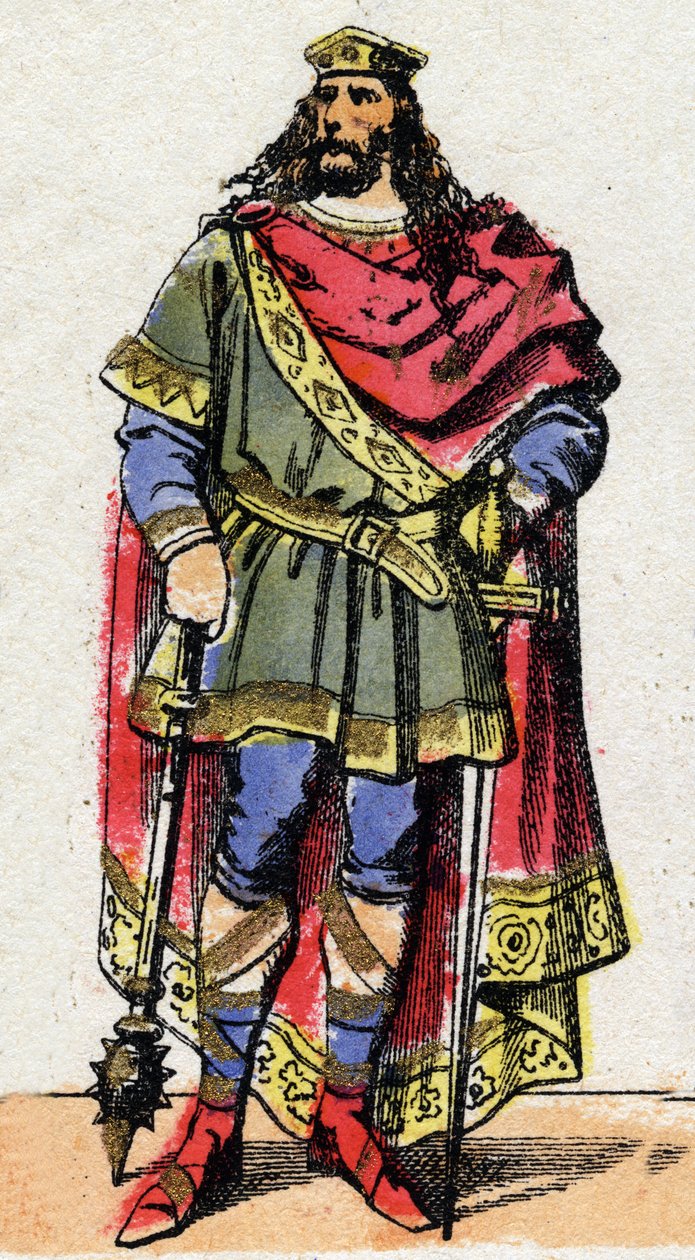 Portret Clovis I (w. 466 - 511), króla Franków. autorstwa French School