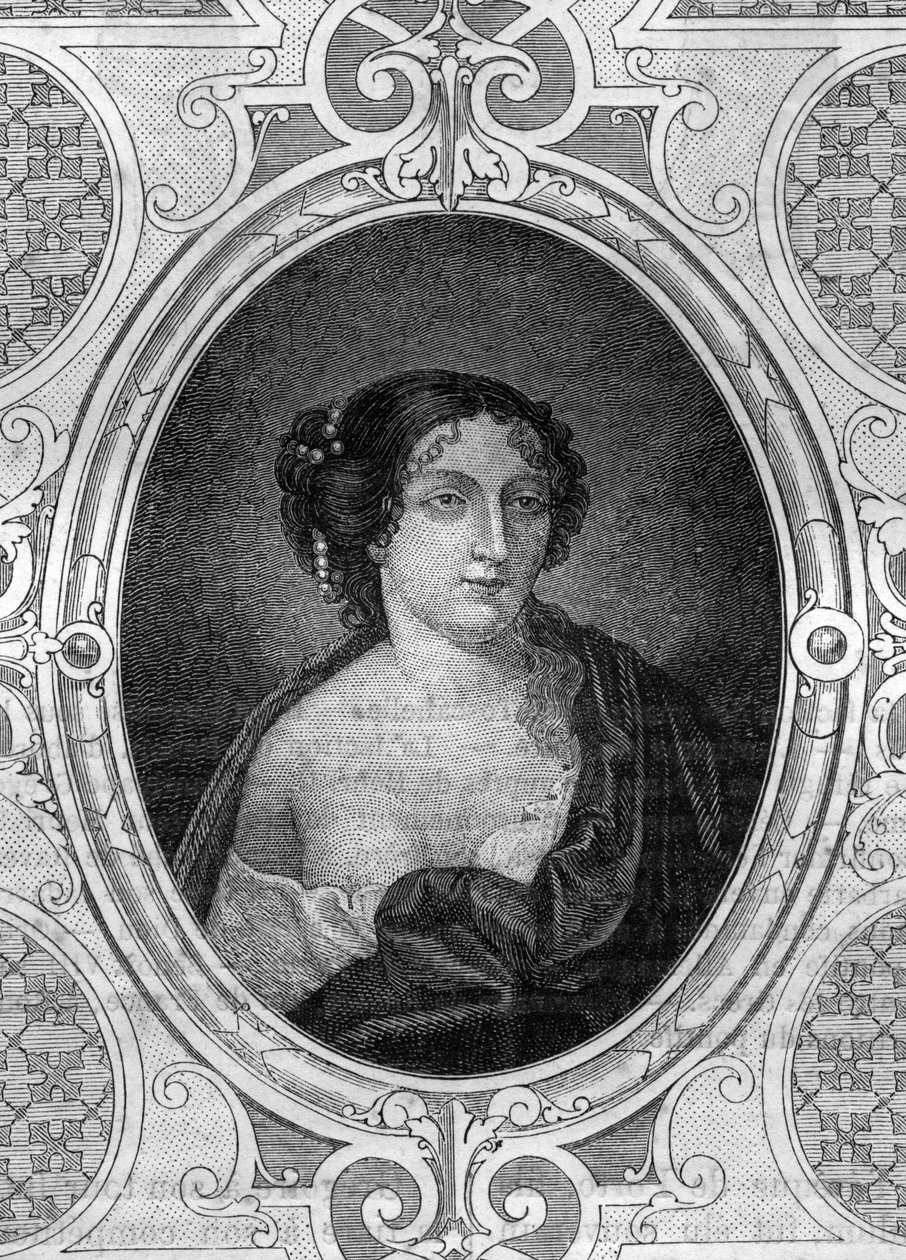 Portret Kunegundy (975-1039), Cesarza Zachodu. Grawer w „Historii papieży-królów-królowych i cesarzy na przestrzeni wieków” autorstwa Maurice Lachatre autorstwa French School