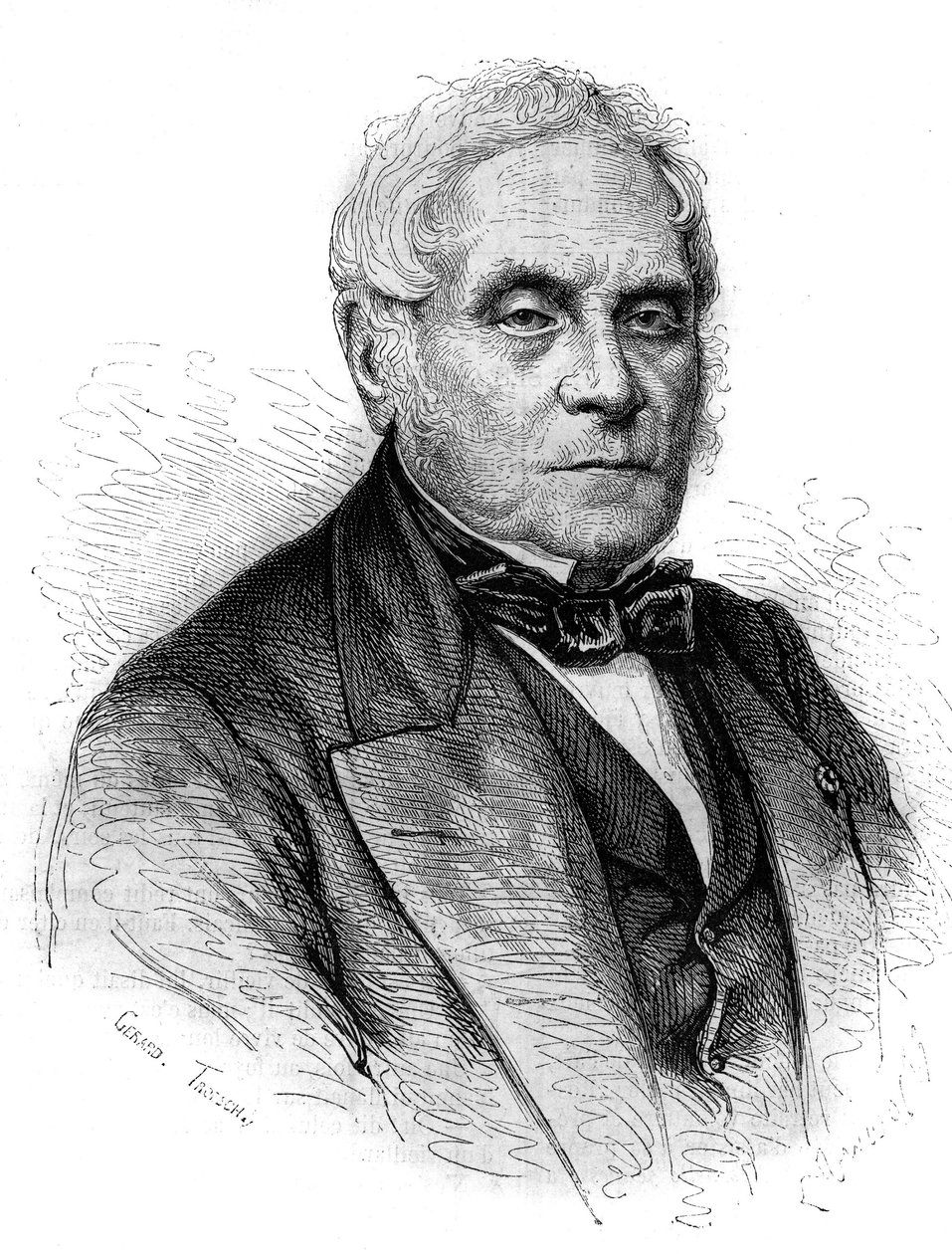 Portret Daniela Francois Esprita Aubera (Daniel-Francois-Esprit) (1782-1871), francuskiego kompozytora. Grawerowanie z lat 1867-1868. autorstwa French School