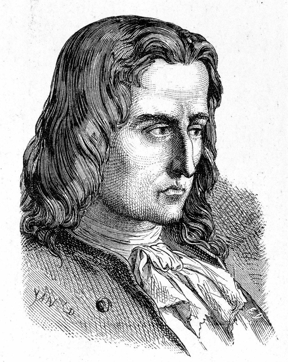 Portret Denisa Papina (1647 - 1714) - w „Albumie nauki”; wybitni uczeni; Wielkie odkrycia”” 1896. autorstwa French School