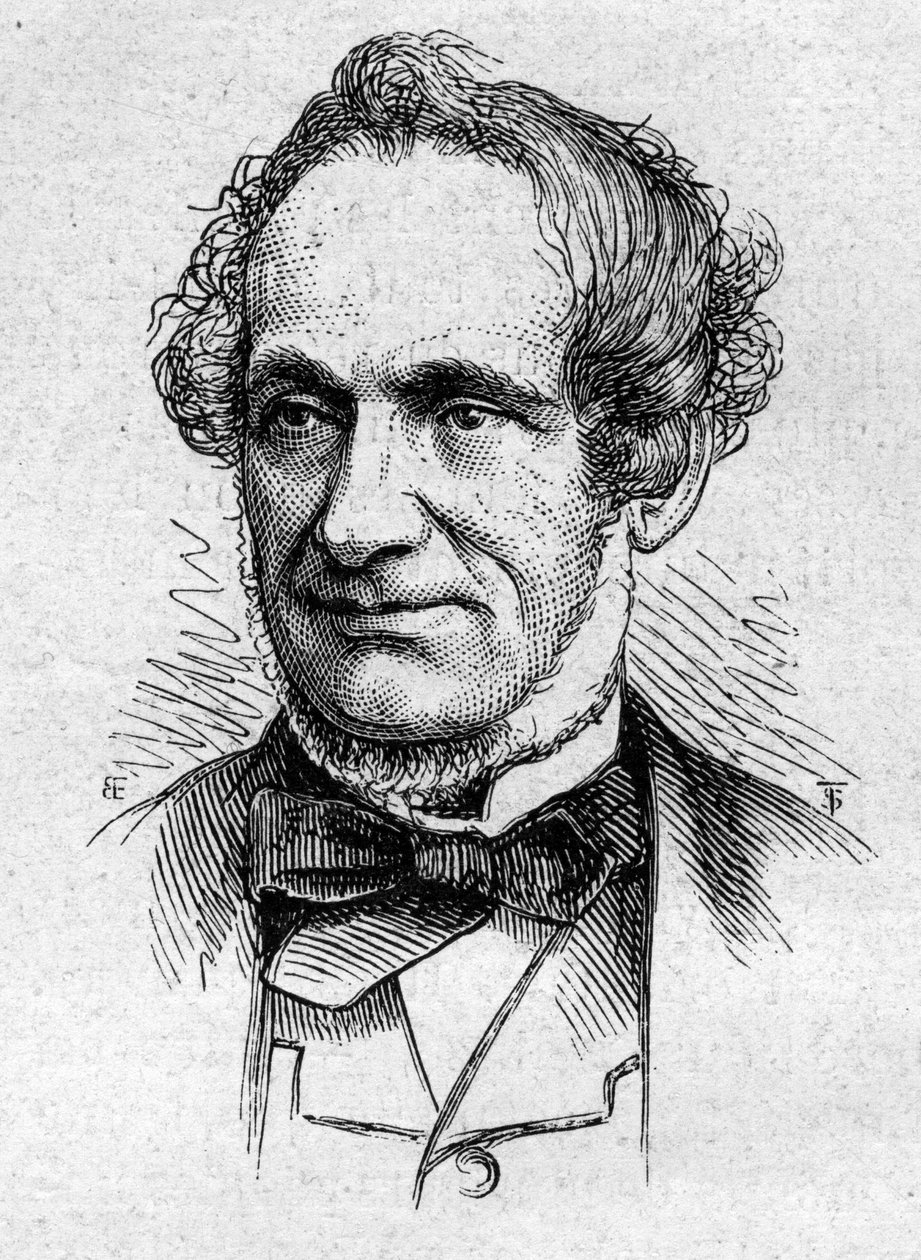 Portret pożądania Nisarda (1806-1888), francuskiego eseisty i akademika. Grawer w „”Le Monde Illustré””n°883 z dnia 14 marca 1874 r. autorstwa French School