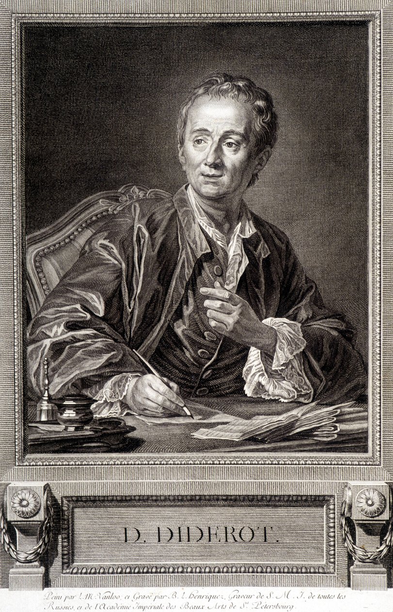 Portret Diderota z Encyklopedii Diderota i Alemberta autorstwa French School