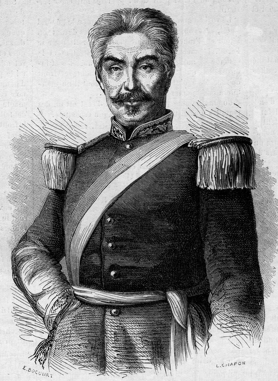 Portret Don Miguela San Romana (1803-1863), prezydenta Peru. Grawer w „Le Monde Illustré” nr 320 z 30 maja 1863 r. autorstwa French School