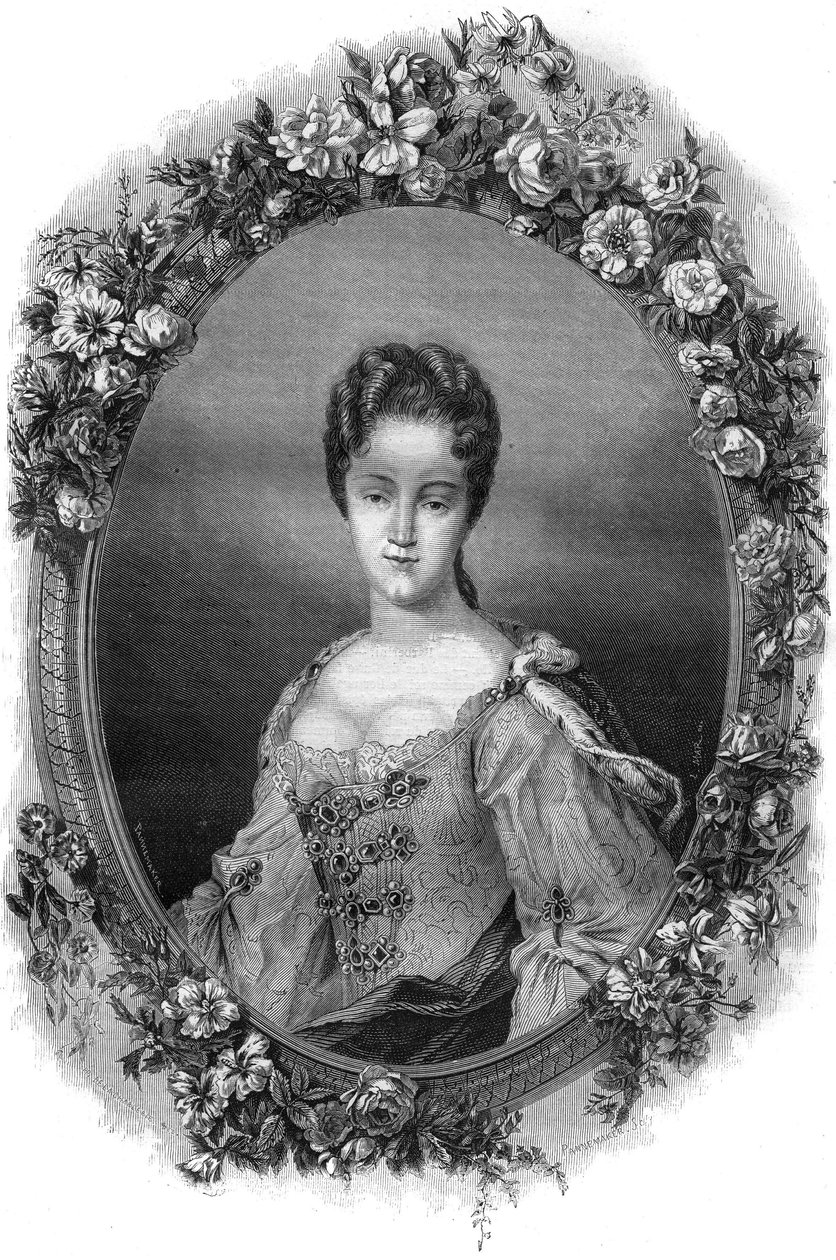 Portret Dony Olimpii Maidalchini z Viterbo (1594-1657), bardzo bliskiego doradcy papieża Innocentego X. Rycina w „Historii papieży (...) Zbrodnie królowej i cesarzy na przestrzeni wieków” Maurice Lachatre autorstwa French School