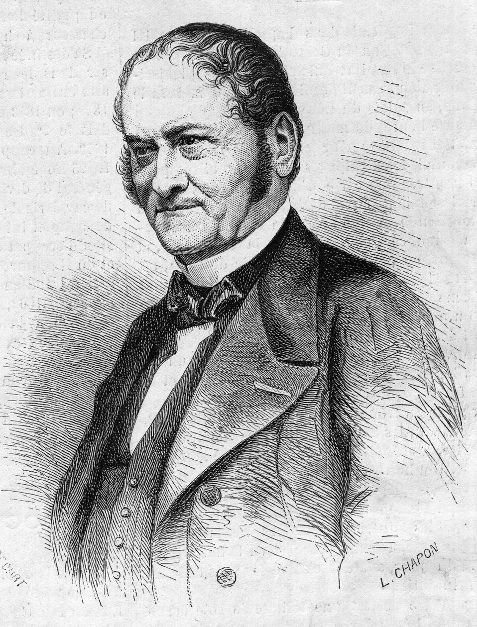 Portret dr Julesa Cabarrusa (1801-1870), francuskiego lekarza. Grawer w „”Le Monde Illustré””n°685 z 28 maja 1870 r. autorstwa French School