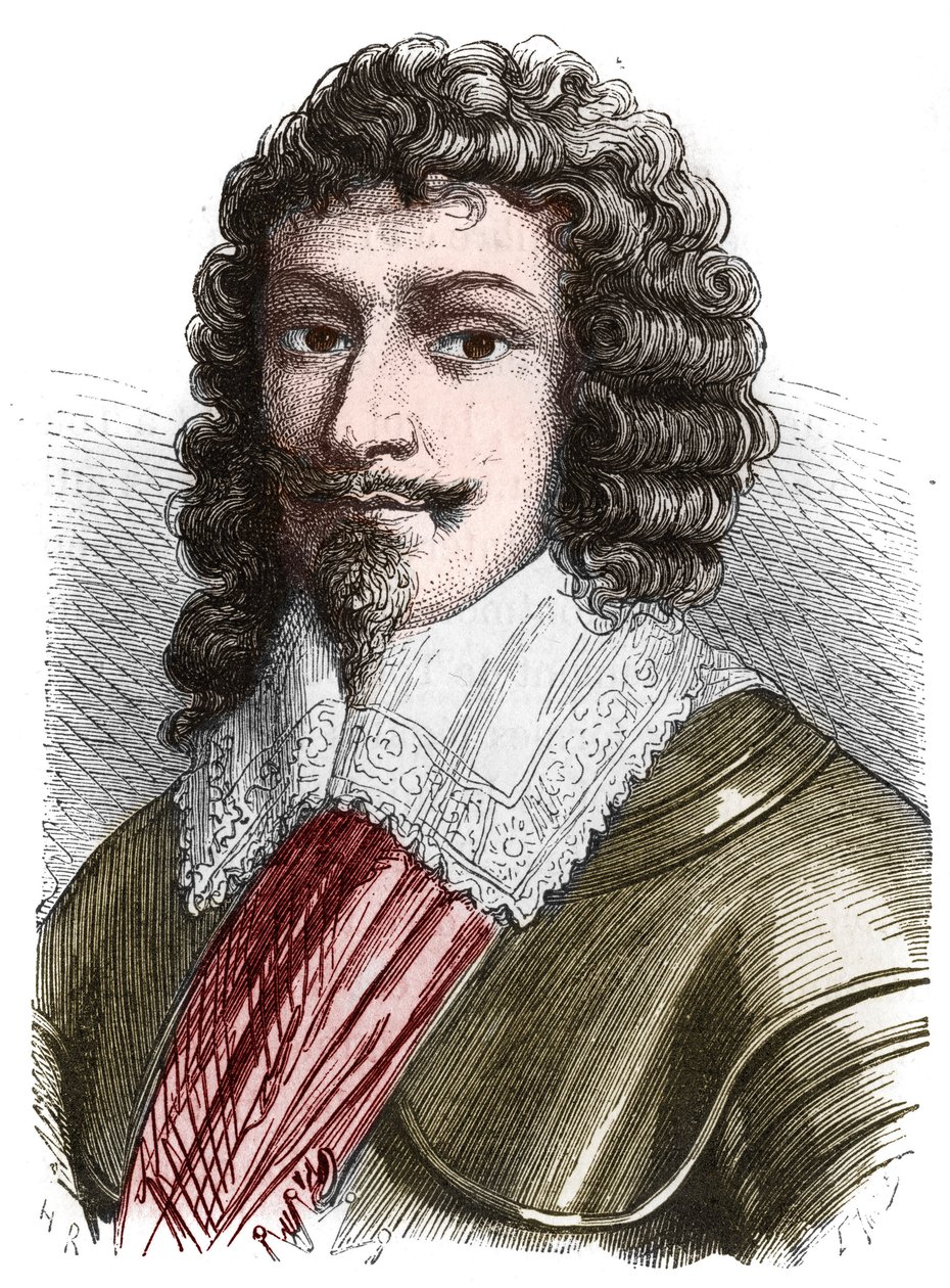 Portret księcia Henryka II Montmorency (Montmorenci) (1595-1632) Rycina z końca XIX wieku autorstwa French School