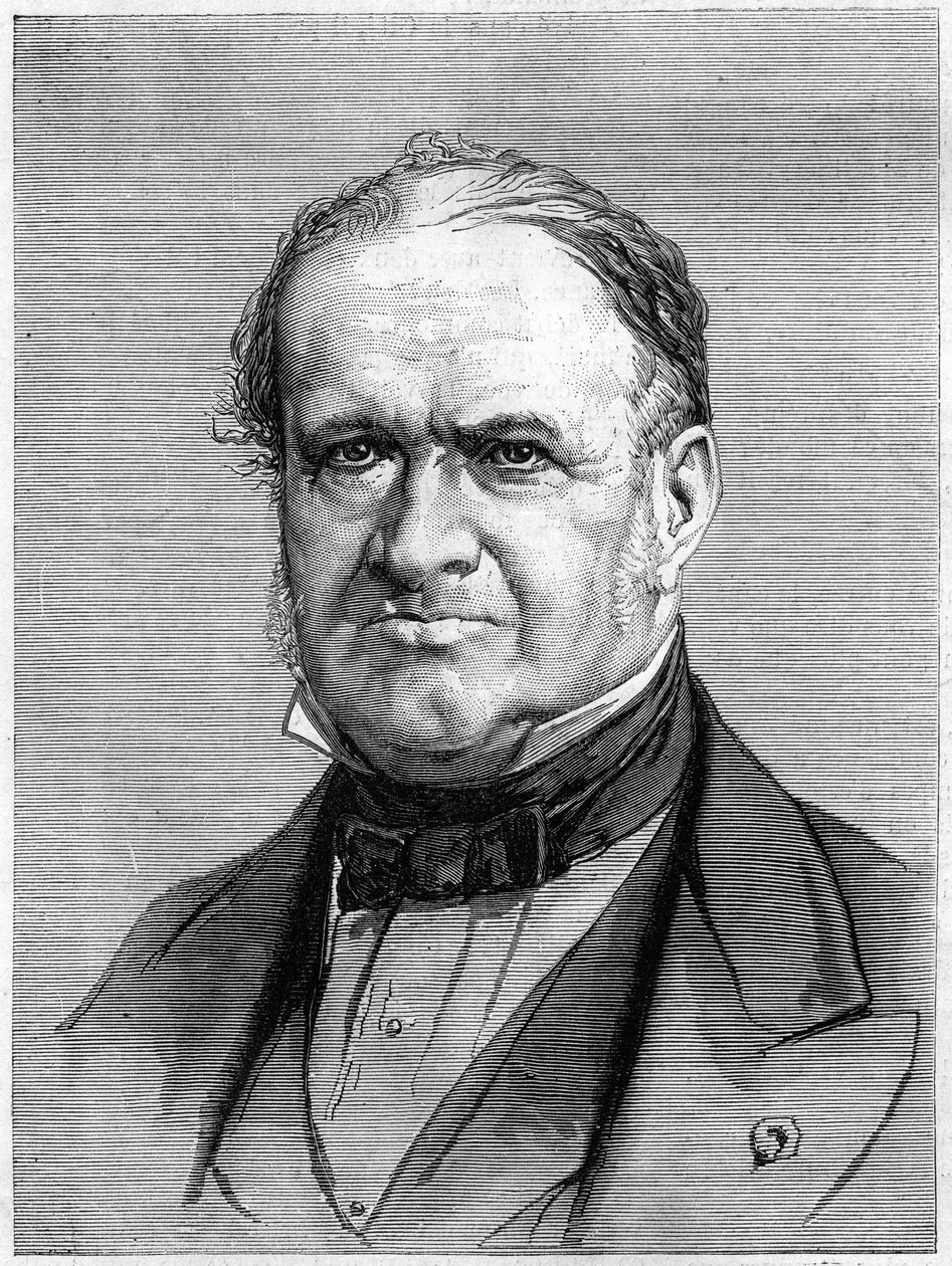 Portret Elie de Beaumont (1798-1874), francuskiego geologa. Grawerowanie w „” Le Monde Illustré”” nr 912 z 3 października autorstwa French School