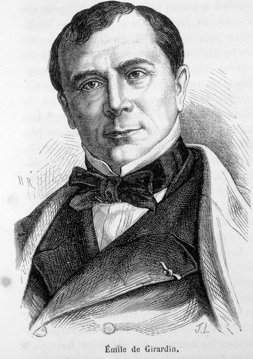 Portret Emile de Girardin (1806-1881), francuskiego publicysty i polityka, założyciela nowoczesnej prasy. autorstwa French School