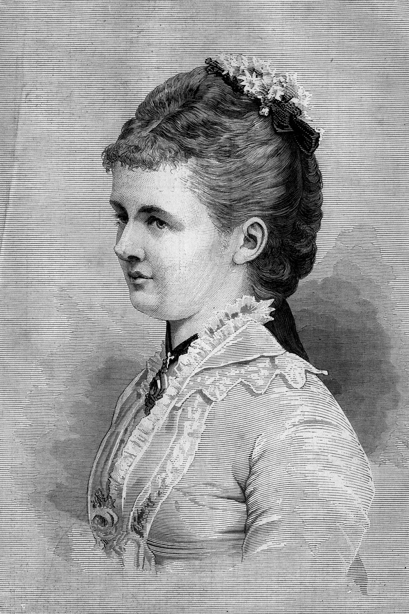 Portret Emmy de Waldeck Pyrmont (Waldeck-Pyrmont) (1858-1934), królowej Holandii. Grawerowanie w „Le Monde Illustré” nr 1139 z 25 stycznia autorstwa French School