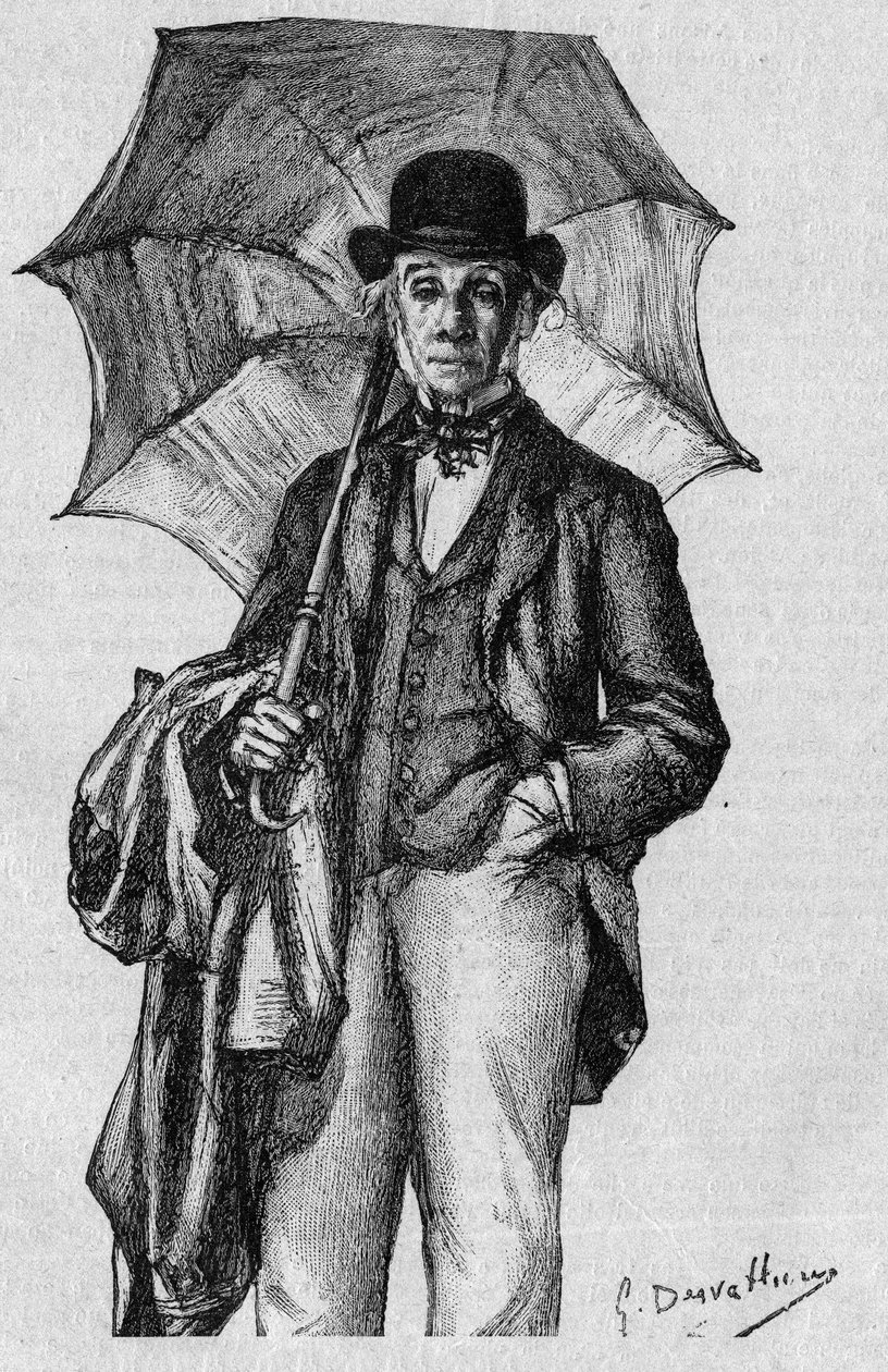 Portret Ernesta Legouve (1807-1903), francuskiego poety, powieściopisarza i dramaturga, członka Akademii Francuskiej. Grawer w „La gazette du dimanche” z 9 stycznia autorstwa French School