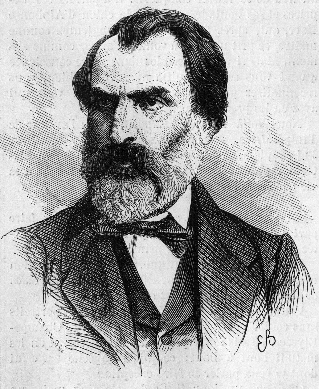 Portret Eugeniusza Pelletana (1813-1884), francuskiego polityka. Grawerowanie w „” Świat Ilustrowany”” nr 634 z 5 czerwca autorstwa French School