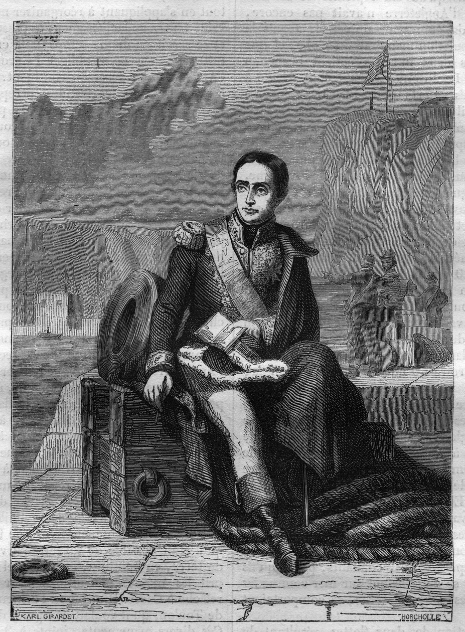 Portret Eustachego Bruixa (1759-1805), Admirała francuskiego - Grawerowanie z 1865 roku w „Histoire du Consulate et de l