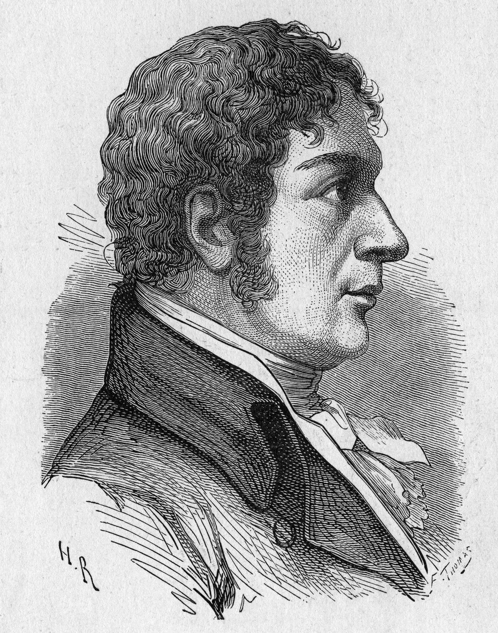Portret Francois (Francesco) Zambeccari (1756-1812), francuski aeronauta - w „Albumie nauki”; wybitni uczeni; Wielkie odkrycia”” 1896. autorstwa French School