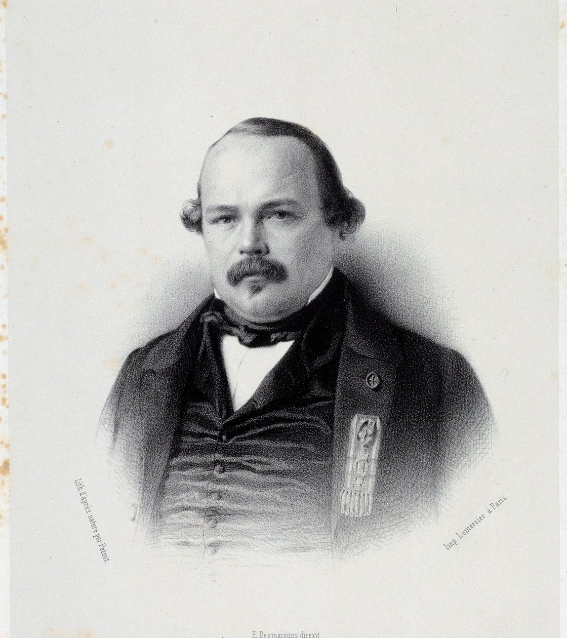 Portret Francois Auguste Perrinon (1812-1861), zastępca Martyniki Grawerowanie XIX-wiecznego Chartres, Musee des Beaux Arts autorstwa French School