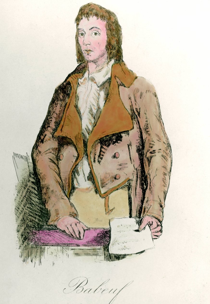 Portret Francois Babeuf dit Gracchus (1760 - 1797) rewolucyjny. Rytownictwo autorstwa French School