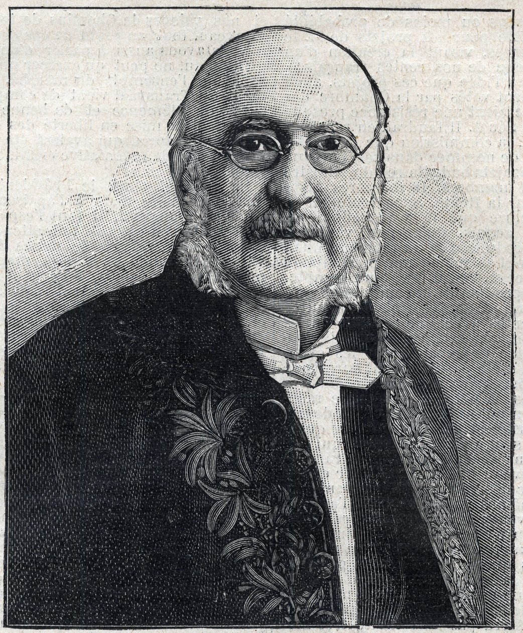 Portret Francois Jules Suisse dit Jules Simon (1814-1896), francuskiego filozofa i męża stanu, w „Le Petit Parisien”” autorstwa French School
