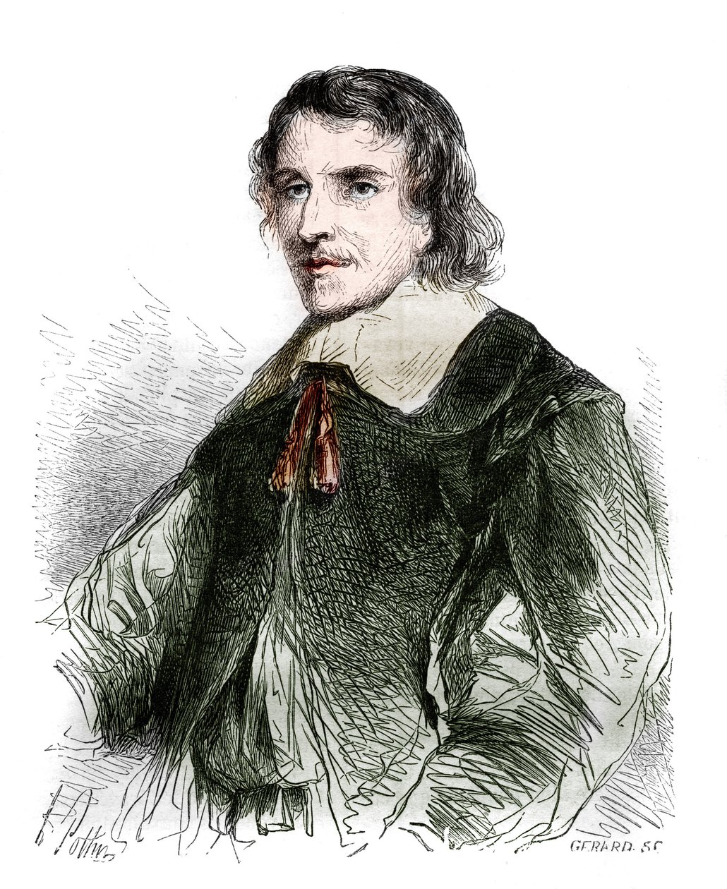 Portret Francois de La Mothe Le Vayer (La-Mothe-Le-Vayer) (1585-1672), francuskiego filozofa. Grawerowanie z 1858 roku. autorstwa French School