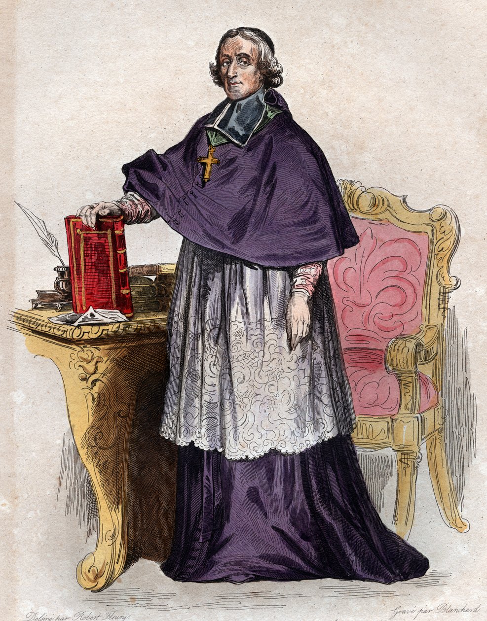 Portret Francois de Pons de Salignac de La Mothe Fenelon (1651-1715), francuskiego arcybiskupa, teologa, poety i pisarza. autorstwa French School
