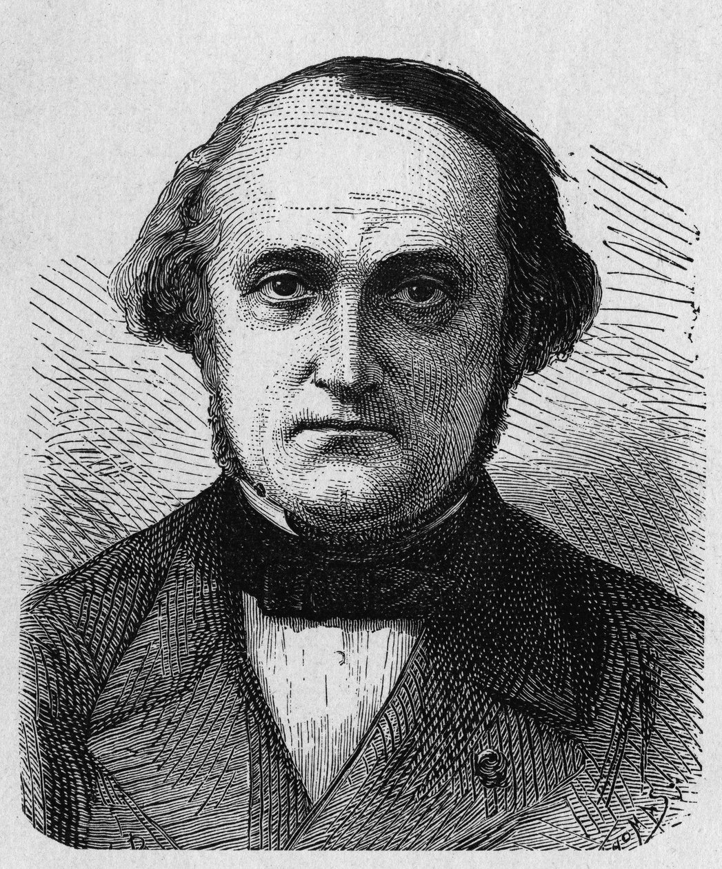 Portret François-Clément Sauvage (1812 - 1872), francuskiego inżyniera i administratora - w „Album de la Science; wybitni naukowcy; Wielkie odkrycia”” 1896. autorstwa French School