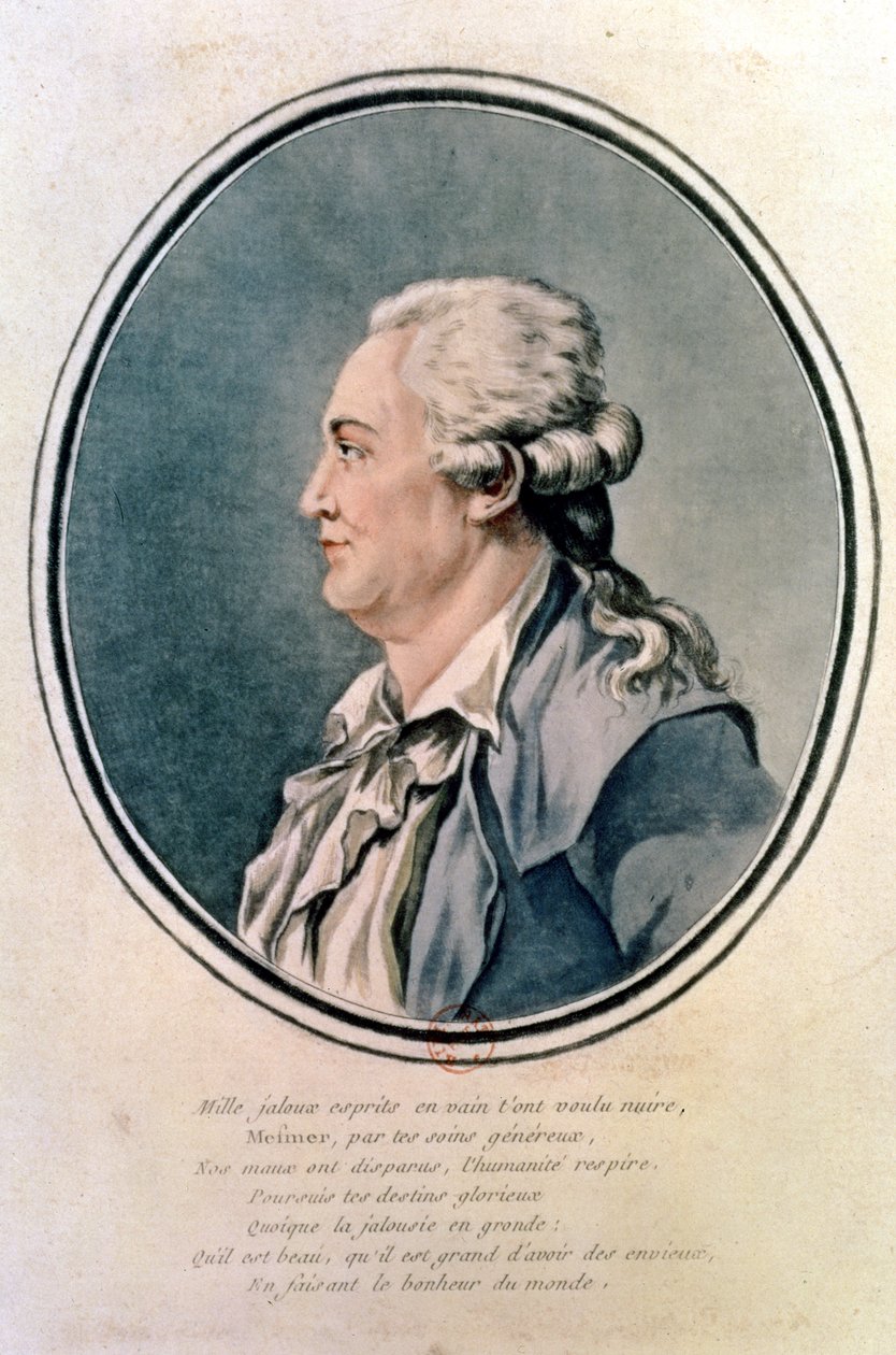 Portret Franza Antona Mesmera (1734-1815) austriackiego lekarza i założyciela mesmeryzmu (wc) autorstwa French School