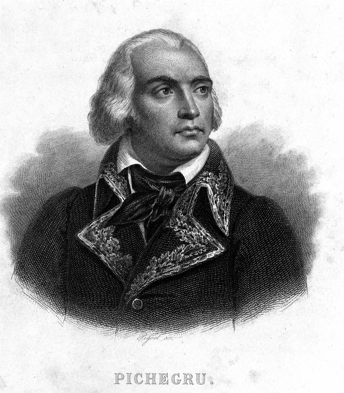 Portret generała Charlesa Pichegru (1761 - 1804) - w „Revolution francaise” Thiersa. 19 wiek autorstwa French School