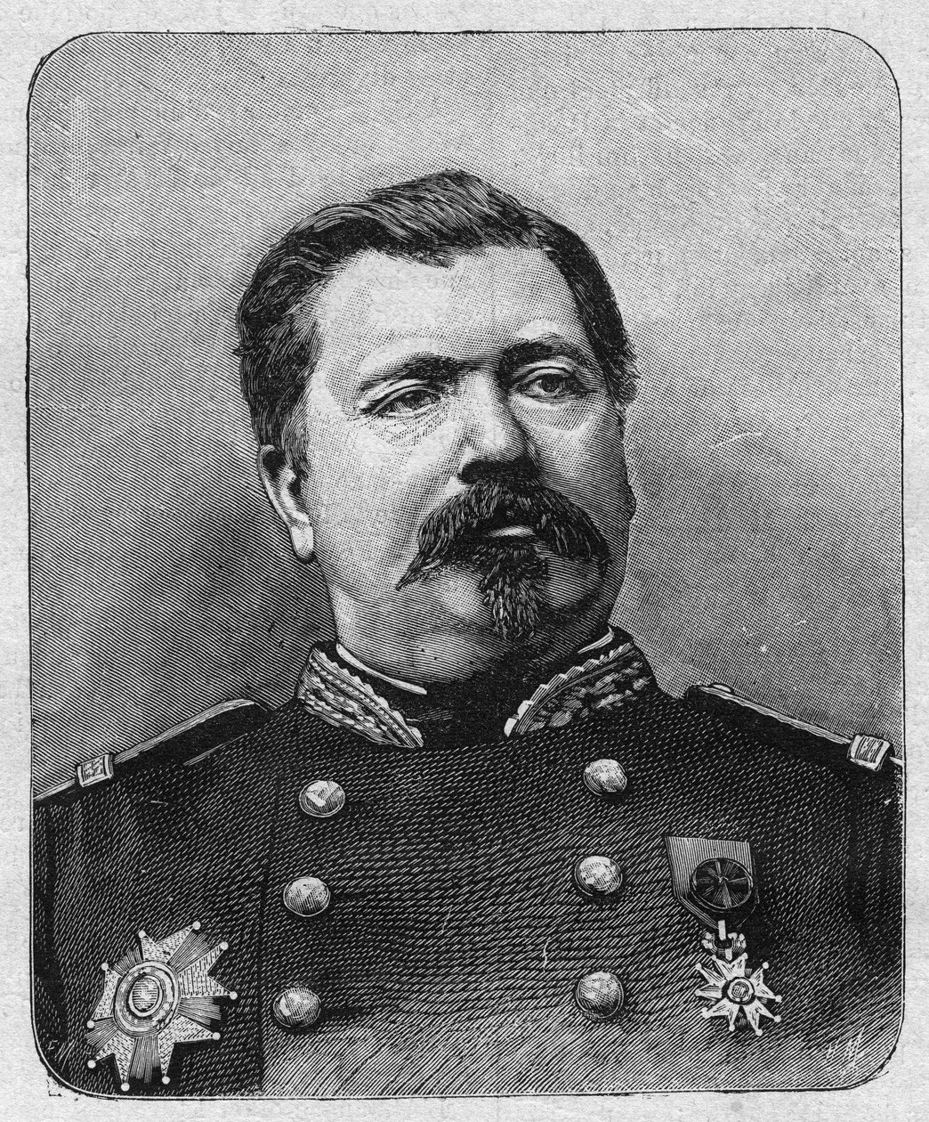 Portret generała Davouta (ok. 1829), wielkiego kanclerza Legii Honorowej. Grawer w „La gazette du dimanche” z dnia 12 grudnia 1895 r. autorstwa French School