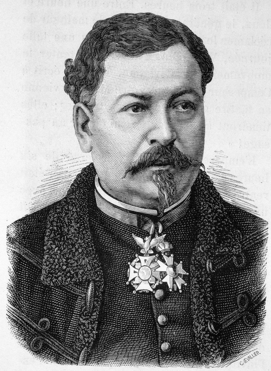 Portret generała Jean Auguste Margueritte (1823 - 1870, zginął w bitwie pod Sedanem), ojciec Paula i Victora Margueritte - w „”L