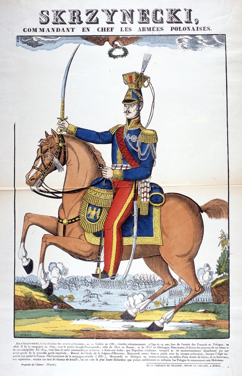 Portret generała Jeana Skrzneckiego, naczelnego wodza Wojska Polskiego, zaciągnął się do wojsk napoleońskich. Obraz Epinal autorstwa French School