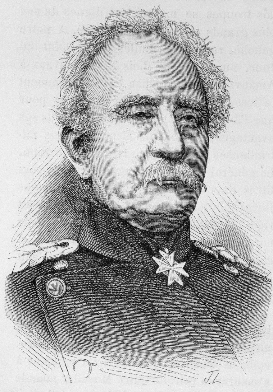 Portret generała Karla Friedricha von Steinmetza, pruskiego marszałka feldmarszałka (1796 - 1877) - w „”L