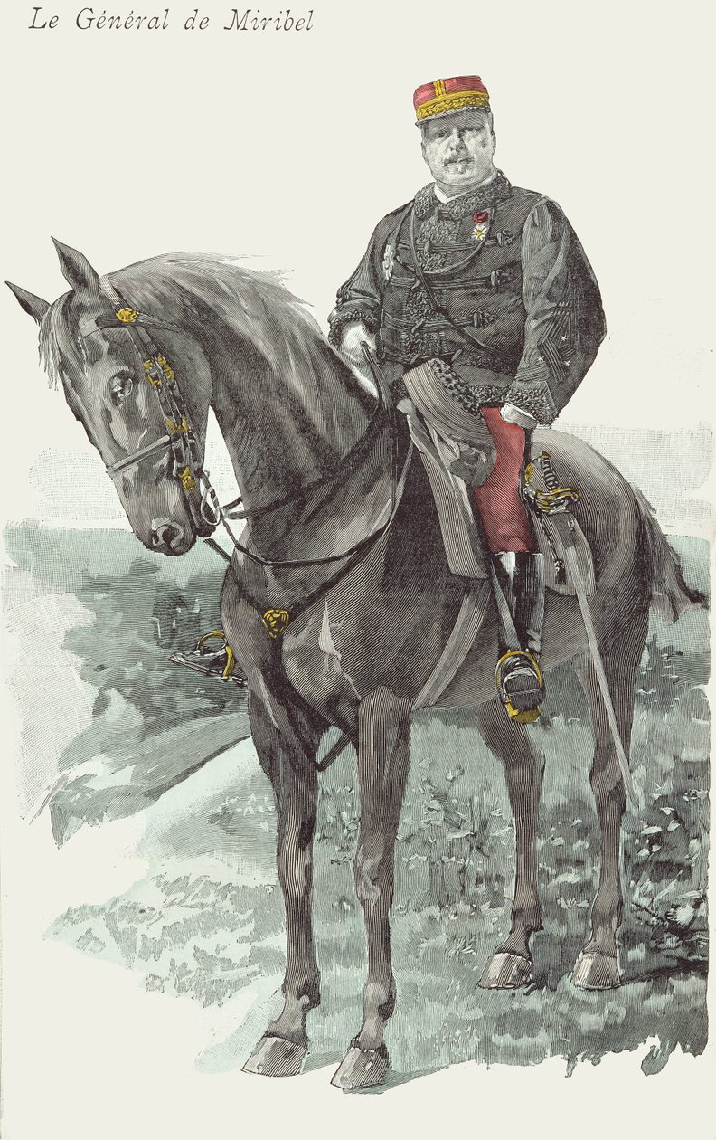 Portret generała de Miribel (1831-93) (grawerunek) autorstwa French School