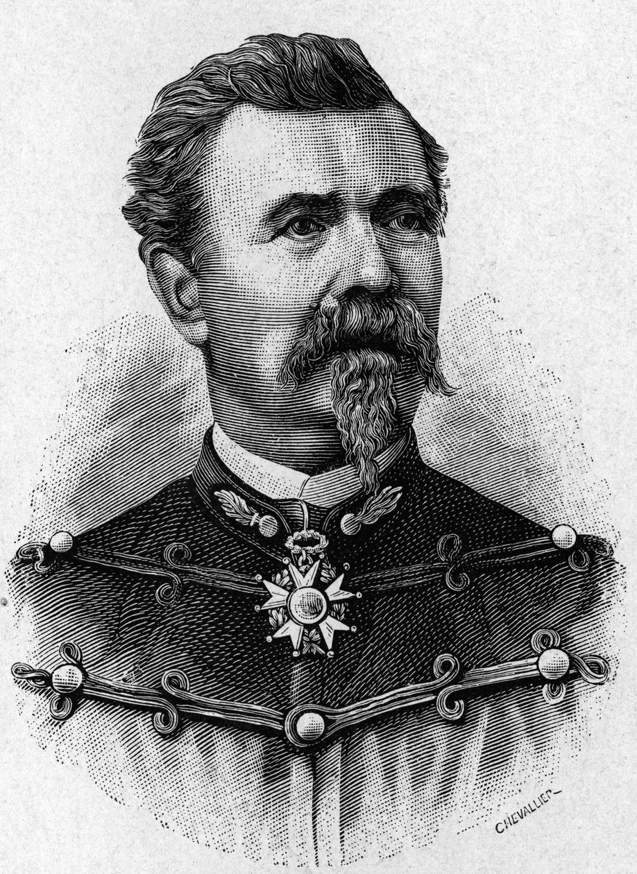 Portret generała de Reffye - w „Albumie Nauki”; wybitni naukowcy; Wielkie odkrycia”” 1896. autorstwa French School